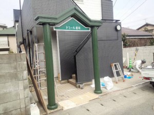 福岡市　南区　ドミール老司　門扉　塗装工事　完了