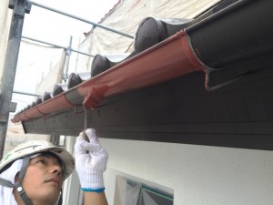 太宰府市　Ｏ様邸　塗装工事　樋　錆止め　塗装