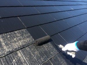 筑紫野市　Ｆ様邸　塗装工事　屋根　上塗り１回目