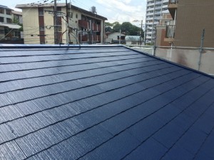 筑紫野市　F様邸　塗装工事　屋根　上塗り　完了