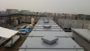 福岡市　博多区　塗装工事　センタープレイス　屋上鉄部　完了