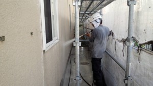 大野城市　塗装工事　Ｓアパート　外壁塗装　高圧洗浄