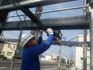 山口県　下関市　無法松　看板　塗装工事