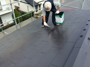 筑紫野市　塗装工事　Ｋ様邸　屋根塗装　ファインパーフェクトベスト1回目