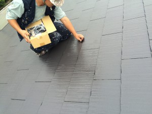 筑紫野市　塗装工事　Ｋ様邸　屋根塗装　タスペーサー取付け