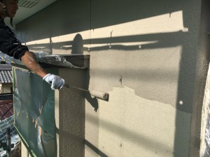 筑紫野市　塗装工事　Ｈ様邸　外壁塗装　上塗り
