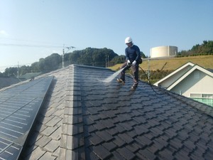 福岡県　基山町　Ｍ様邸　塗装工事　屋根　高圧洗浄