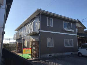 福岡県　粕屋町　塗装工事　アパート塗装　完了