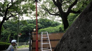 福岡県　太宰府市　筑紫女学園　外灯　塗装工事　施工前