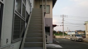 福岡県　フレッシュまるいち　遠賀　工場　鉄骨階段　塗装工事　完了