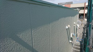 大野城市　Ａ様　所有　テナント　塗装工事　ＡＬＣ　外壁  上塗り　オーデフレッシュＳｉ　完了