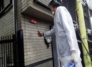 筑紫野市　Ｈ様邸　住宅　塗装工事　外壁　サイディング　塗装　下塗り　施工中