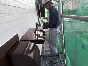 福岡県　小郡市　T様邸　塗装工事　板金　ファインパーフェクトトップ　上塗り