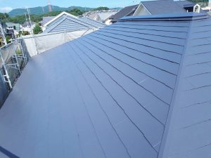筑紫野市　Ｙ様邸　戸建て住宅　コロニアル屋根　塗装工事　遮熱塗料　サーモアイ４Ｆ　上塗り　完了