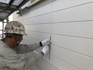 筑紫野市　Ｈ様邸　外壁塗装　下地処理　シーリング工事