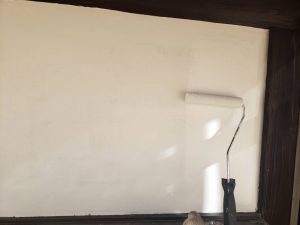 福岡県　粕屋郡　篠栗町　Ｋ様所有物件　外壁塗装作業　上塗り　日本ペイント仕様