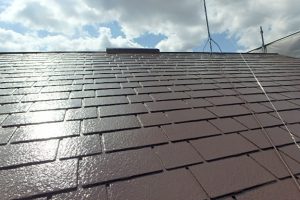 日本ペイント　遮熱塗料　太陽熱高反射４フッ化フッ素樹脂屋根用塗料　　サーモアイ４Ｆ　高耐久仕様　上塗り２回目　完了