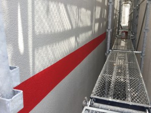 福岡市　中央区　天神荘ビル　塗装工事　外壁ライン塗装　完了☆