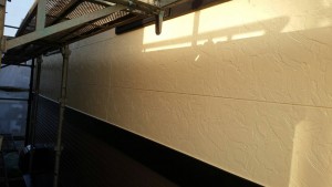 筑紫野市　外壁　塗装工事　A様邸　サイディングボード　塗装　上塗り　日本ペイント　パーフェクトトップ　完了