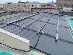 福岡市　屋根塗装工事　上塗りファインパーフェクトベスト　完了