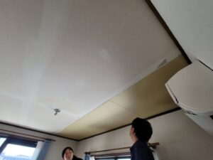 太宰府市　K様邸　雨漏れ箇所　天井補修工事　ボード張り完了